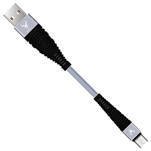 Image of iSOUL Micro USB Cable [Heavy Duty] Nylon Braided Data Sync Fast Charger Charging Cable Lead Cord Compatible with Samsung, Nexus, Huawei, Sony, Android Smartphone, LG, HTC, PS4 and More (15cm, Grey)