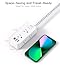 Flat Plug Power Strip, BESHON Flat Extension Cord, 5ft Ultra Thin Flat Plug Extension Cord - 6 AC with 3 USB Ports(1 USB C), Wall Mount, 3-Side Power Strip Surge Protector for Dorm Room Essentials
