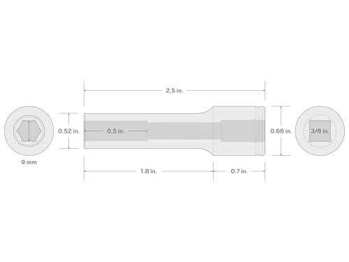 Image of TEKTON 3 /8 Inch Drive x 9 mm Deep 6-Point Socket | SHD13109