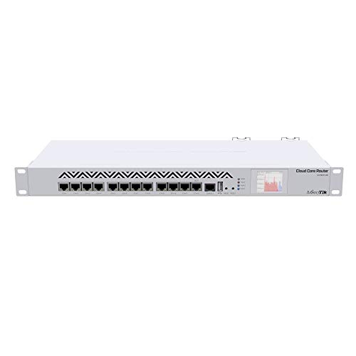 Mikrotik CCR1016-12G 12 Gigabit Ethernet Ports Industrial Grade Cloud Core Router with 16 core CPU Plus 2GB RAM and Touchscreen LCD