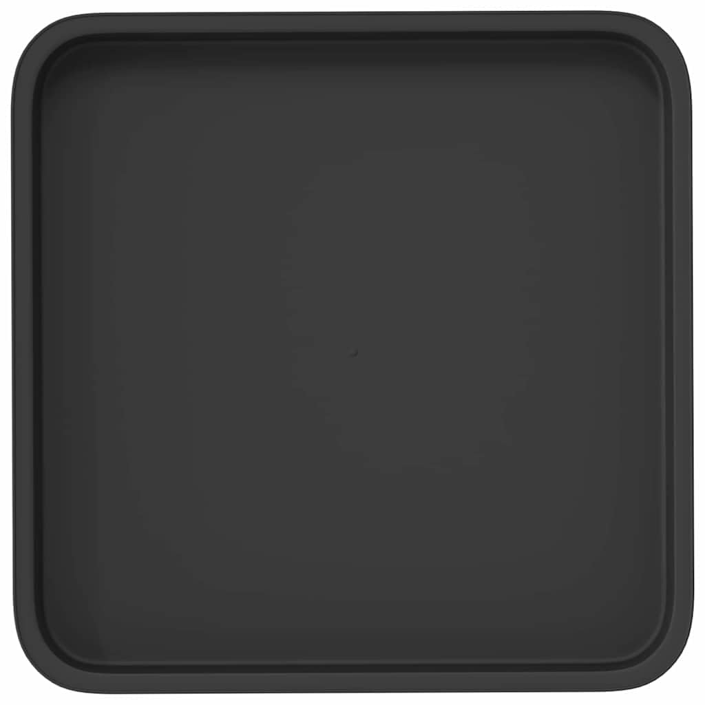 Quadratisches Blumentablett 6er Set Schwarz 36 x 36 x 2,5 cm langlebig wetterfest für Balkon Garten Terrasse Indoor Outdoor Pflanzenpflege
