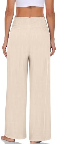 Stylish Women's Linen Palazzo Pants with Pockets - Image 3