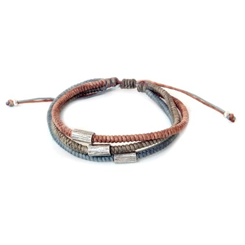 Bracelet tressé argent 950 femme 7" de style ethnique chic fabriqué à la main