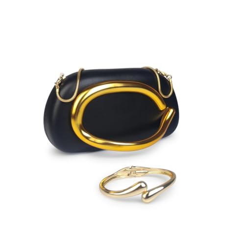 Jaxin Water Drop Bracelet & PU Leather Evening Bag