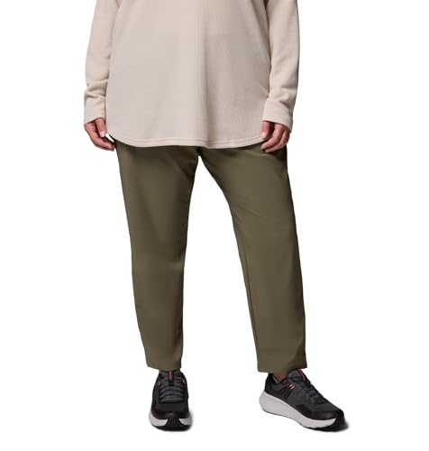 Columbia Womens All Seasons Slim Pull-On Pant, Stone Green, 2X