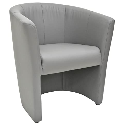 Cocktailsessel in Kunstleder Grau | Eleganter Clubsessel für Wohnzimmer, Esszimmer, Büro Cover