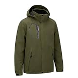Kugnala Men's Rain Jacket Waterproof Raincoat Hood Lightweight Windproof Windbreaker Jackets for Men Outdoor Hiking Cycling Travel Army green 5XL