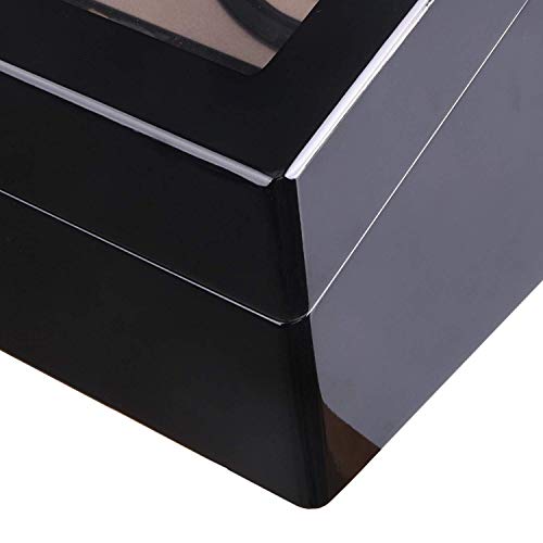 Caja giratoria de madera para 4 relojes automáticos con acabado de lujo 3