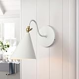 Modern Brass And Soft White Wall Sconces with Movable Metal Shape, Goose Neck Style Metal Bedside Lamp Wall Light Fixture, Room Decor Picture Light, Bedroom Decor Reading Light, Wall lamp for Bathroom