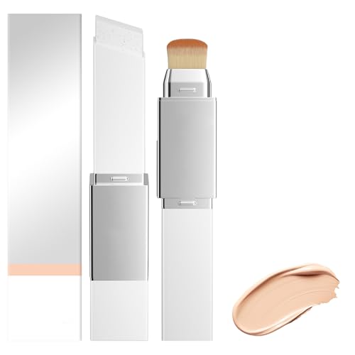 Changing Foundation Stick, NlsqEU Make Up Foundation mit BüRste, Feuchtigkeitsspendende und Leichte Abdeckcreme, Farbwechselndes Make Up Stick, Waterproof Long Lasting für Alle Hauttypen(Ivory White)