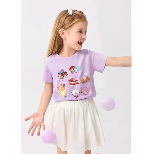Image of B&G-KID Toddler Girl Tshirt Pack 2 Pink Heart Animal Print Toddler T Shirts Girls Short Sleeve Shirts 2T-7T.