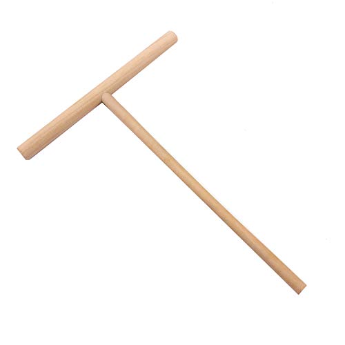 Monrocco 2Pcs Practial T Shape Crepe Maker Pancake Batter Wooden Spreader Stick Home Kitchen Tool DIY Restaurant Canteen Specially Supplies