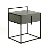 AlexandreHouse MESITA DE Noche 50 x 40 x 60 cm Madera Grey/Metal Black