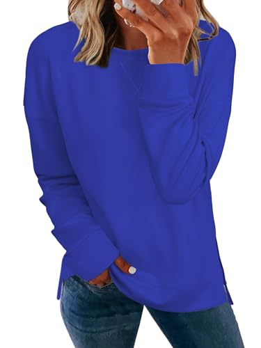 Simplee Womens Oversized Crewneck Sweatshirts Casual Long Sleeve Solid Color Loose Trendy Basic...