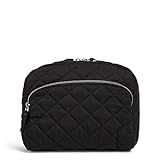 Vera Bradley Women's Performance Twill Lay Flat Cosmetic Makeup Bag, Black, One Size