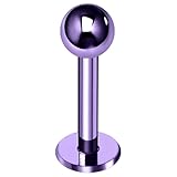 Monster Piercing Labret de lèvre de jauge de Calibre 16 au néon Pourpre coloré avec des Bijoux de Boule de Tragus