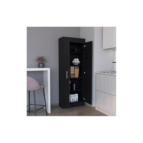 Image of Clinton Pantry Cabinet Engineered Wood Black