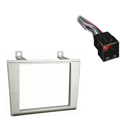 Harmony Audio Compatible with Lincoln LS Series 2004 2005 2006 Double DIN Stereo Harness Radio Dash Kit Silver