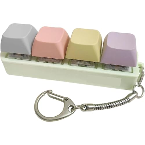 キーボードフィジェットトイ キーボードクリッカーフィジェット キーキャップ キーボードキーチェーン ストレス解消 減圧装飾用 4ボタンマルチカラー