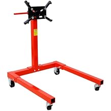 Engine Stand, 1500 LBS Motor Stand with 4 Wheels, 360 Degree Rotating Head & 4 Adjustable Arms,Metal Engine Holder for Garage, Auto Repair, Red