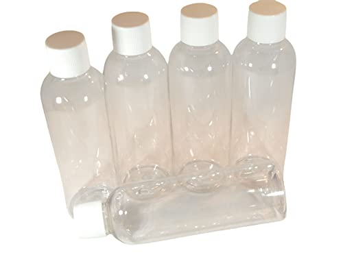 10 Botellas Transparentes + 1 Embudo. Ideal Viaje Pet 100ML con tapón de Rosca 20/410 Cover