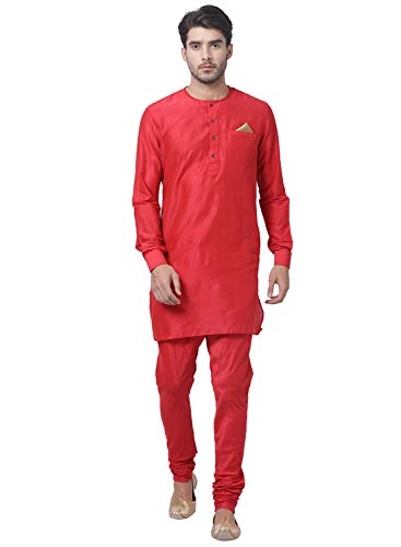 Image of VASTRAMAY Men's Black Cotton Blend Kurta and Pyjama Set