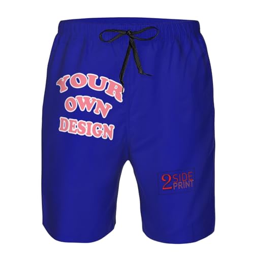 Custom Men's Swim Trunks Personalized Shorts with Text Photo Logo, Black, Modern, Low Rise, Breathable, Mesh Lining4