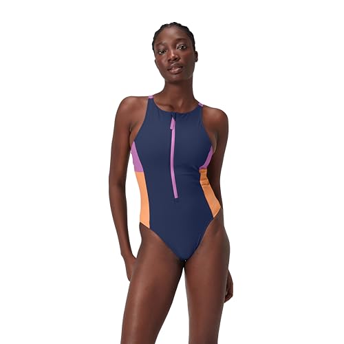 Maillot de bain 1 pièce Speedo Zip Colourblock pour natation sportive