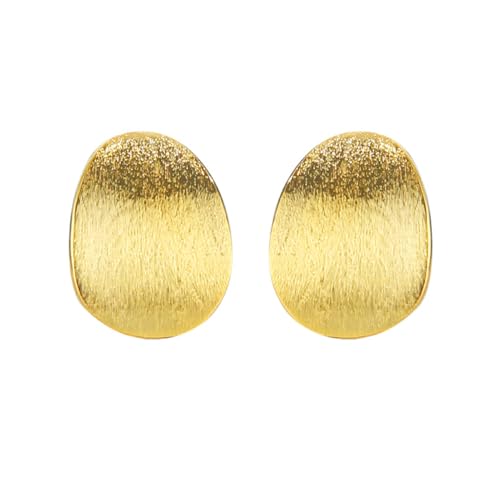 Boucles d'oreilles ovales argent dore clous anti irritation quotidien
