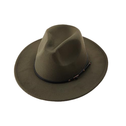 Chapeau Fedora large bord en laine de qualité supérieure et boucle feutre chic