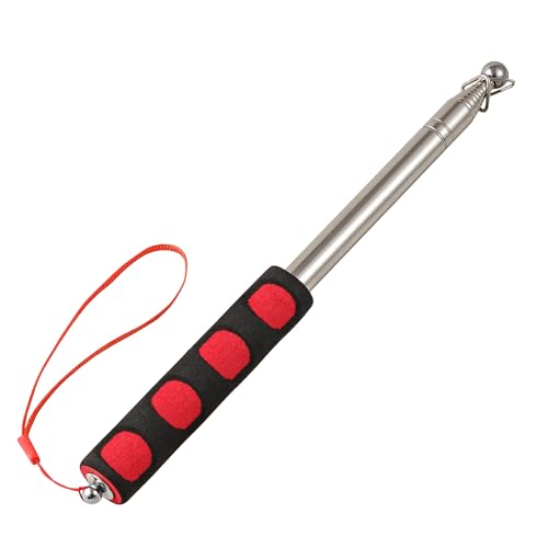 2 Metri Asta Bandiera Telescopica per Bandiera Telescopica Portatile Insegnamento Bandiere per Guide Turistiche Acciaio Inox Insegnanti con 4 Clip Asta della Bandiera (Rosso)