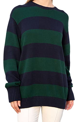 Women Y2K Striped Sweater Knit Oversized Long...