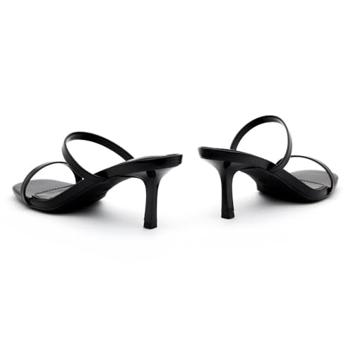 Shoe Land Kitten Heels for Women – Low Heels, Slip-On Open Toe Heeled Mules with 2 Straps, Dressy Short Heeled Sandals for Wedding, Party & Office | Trendy 20254