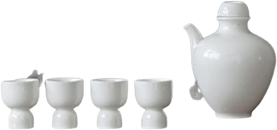 IUokLU Juego De Sake Japonés, 5 Piezas, Juego De Tazas De Sake, Copas De Vino Artesanales para Frío, Caliente, Shochu Y Té. Práctico.