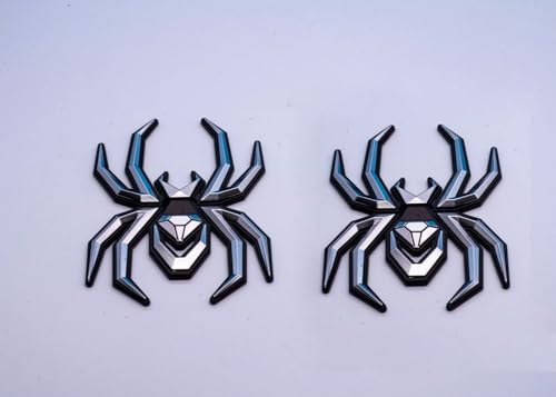 Image of 2Pcs Custom Spider Emblems Left Right Car Badge for Universal Car Body Motorcycle SUV Widow Door Edition Decoration (Chrome)