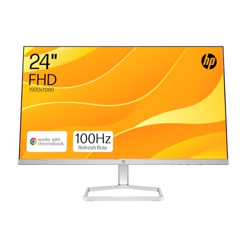 HP Series 5 23.8 Monitor | FHD IPS Display | 100 Hz Refresh Rate | 99% sRGB | 300 Nits Brightness | 1500:1 Contrast Ratio | Adjustable Tilt | Works with Chromebook | 1 HDMI 1.4 1 VGA | White | 524sw