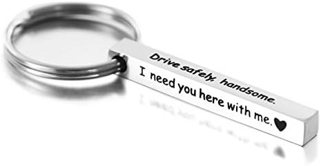 Melix Home Drive Safe Keychain For Boyfriend/Husband - Stainless Steel Engraved Love Message Gift - View #8