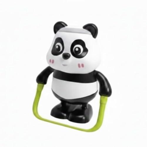 Image of Cute Panda Toy Set with Skateboard, Jump Rope & Spinning Ring - Interactive Animal Figures for Kids, Desk Decor & Gift (Jump Rope)