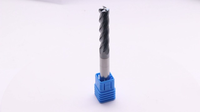 Image of 3 /8 inch 4 Flute Solid Carbide Long Square End Mill, 4 inch OAL, AlTiN Coated | 35 Helix, 3 /8 inch Cutting Dia, 3 /8 inch Shank Dia, 1-3 /4 inch LOC, for Milling Alloy Steel, Carbon Steel, Cast Iron, Copper