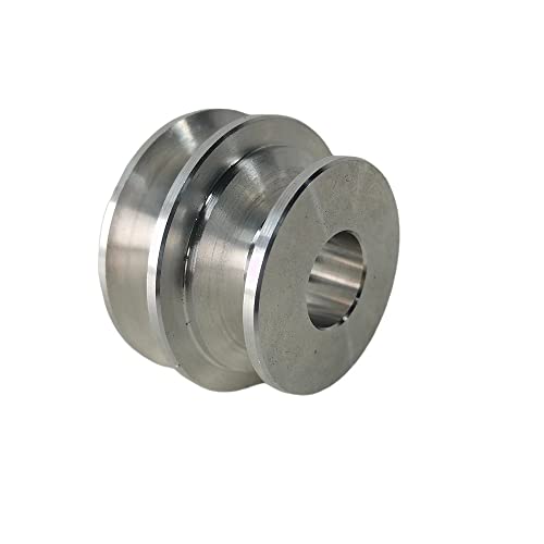 Set Di 2 Pulegge A Gradini In Alluminio - Foro 14mm E 22mm, 5 Velocità, Per Trapani Da Banco E Trasmissioni A Cinghia - 2