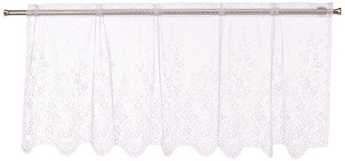 Heritage Lace Floret Tier Window Treatment, 60 in x 24 in, White