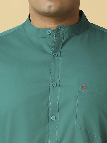 Image of Thomas Scott Mens | Full Sleeve | Solid Plain Color | Regular Fit | Plus Size | 100% Cotton | Mandarin Collar | Casual | Shirt