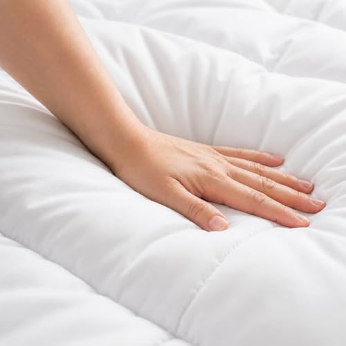 Image of Luxury Hotel Collection Cotton Comforter | All-Season Lightweight Quilt for Hot Sleepers | Plush, Breathable & Box-Stitched (Twin /Twin XL) White