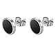 Flongo Ohrstecker Knopf, 8mm Edelstahl Ohrstecker Gestüt Stecker Ohrringe Ohrhänger Tunnel Illusion verjüngt Cheater Faux Fake Ohrstecker Silber Schwarz Charm Charme Herren, Damen Ohrschmuck