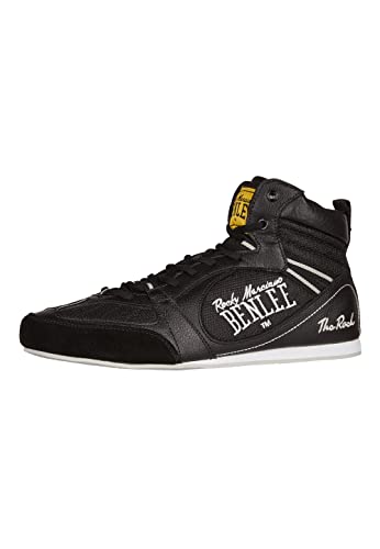 BENLEE Rocky Marciano Draco, Guanto da Boxe in Pelle Unisex -Adulto, Bianco/Nero/Rosso, 10 oz