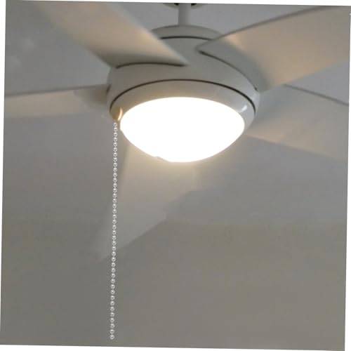Image of Set Ceiling Pull Chain with Connector Beaded Pull Chain Extension with Matching Connector Fan Bed Light Extender Lamp Accessories (1 Beaded and 20, Silver)