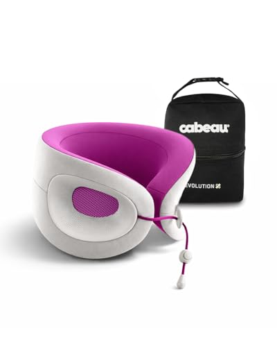 Image of Cabeau Evolution X Deluxe - Best Travel Neck Pillow with Travel Bag (Light Gray /Purple)