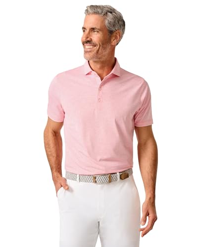 johnnie-O Performance Jersey Polo - Lyndonn Stripe Azalea/S at