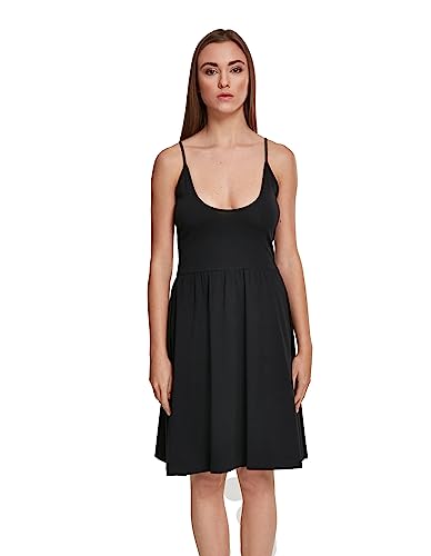 Urban Classics Damen spaghettijurk voor dames Kleid, Schwarz (Black 00007), M EU