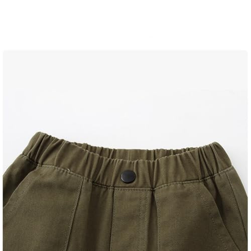 Toddler Baby Pants Boys Spring Autumn Models Casual Solid Color Elastic Waist Trousers Pocket Work Bottoms Unisex3